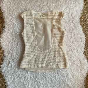 Zara Cream Sleeveless Sheer Back Top